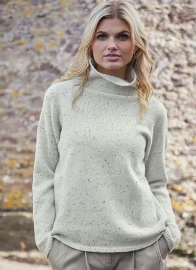 Isla Wool Cashmere Slouchy Funnel Neck Sweater